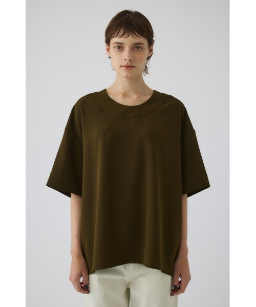 RIM.ARK(リムアーク)の「Georgette u-neck tops(ジョーゼットUネックトップス)(Tシャツ/カットソー・レディース・カーキ/ブラック/ネイビー・FREE)」の3枚目の写真