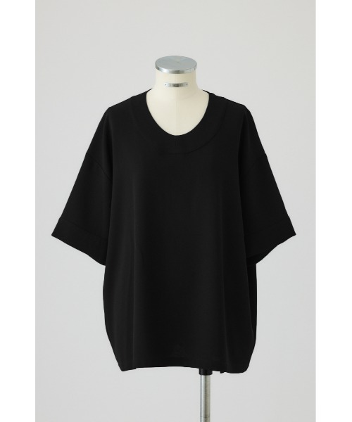 RIM.ARK(リムアーク)の「Georgette u-neck tops(ジョーゼットUネックトップス)(Tシャツ/カットソー・レディース・カーキ/ブラック/ネイビー・FREE)」の2枚目の写真