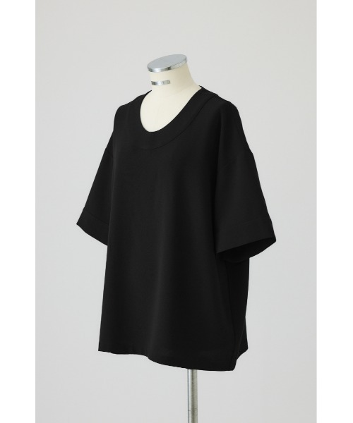 RIM.ARK(リムアーク)の「Georgette u-neck tops(ジョーゼットUネックトップス)(Tシャツ/カットソー・レディース・カーキ/ブラック/ネイビー・FREE)」の4枚目の写真
