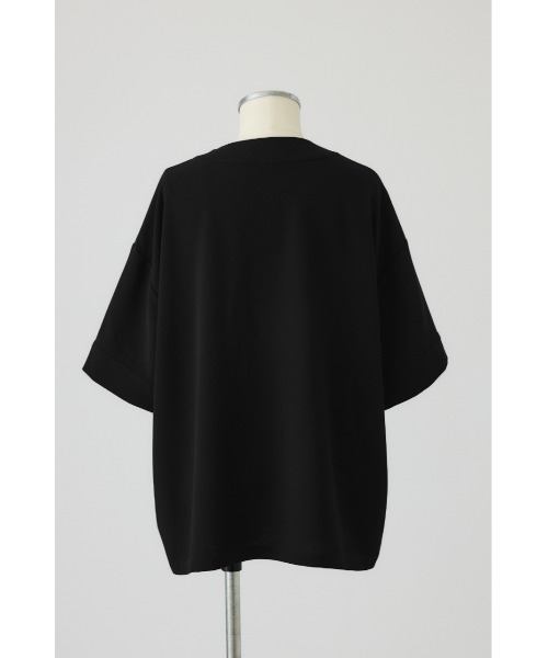 RIM.ARK(リムアーク)の「Georgette u-neck tops(ジョーゼットUネックトップス)(Tシャツ/カットソー・レディース・カーキ/ブラック/ネイビー・FREE)」の6枚目の写真