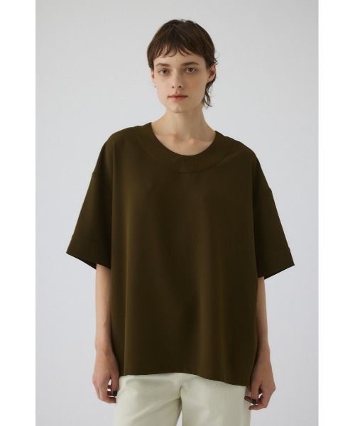 RIM.ARK(リムアーク)の「Georgette u-neck tops(ジョーゼットUネックトップス)(Tシャツ/カットソー・レディース・カーキ/ブラック/ネイビー・FREE)」の7枚目の写真