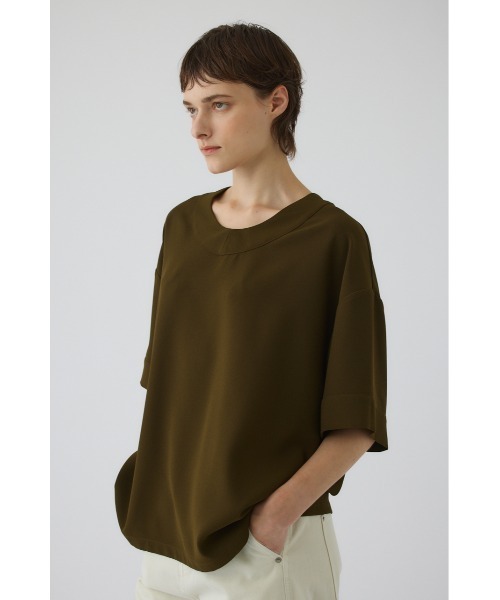 RIM.ARK(リムアーク)の「Georgette u-neck tops(ジョーゼットUネックトップス)(Tシャツ/カットソー・レディース・カーキ/ブラック/ネイビー・FREE)」の10枚目の写真