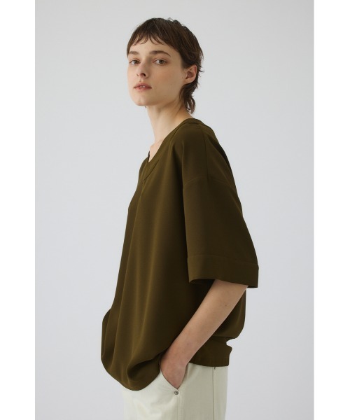 RIM.ARK(リムアーク)の「Georgette u-neck tops(ジョーゼットUネックトップス)(Tシャツ/カットソー・レディース・カーキ/ブラック/ネイビー・FREE)」の11枚目の写真