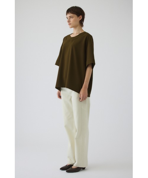 RIM.ARK(リムアーク)の「Georgette u-neck tops(ジョーゼットUネックトップス)(Tシャツ/カットソー・レディース・カーキ/ブラック/ネイビー・FREE)」の15枚目の写真