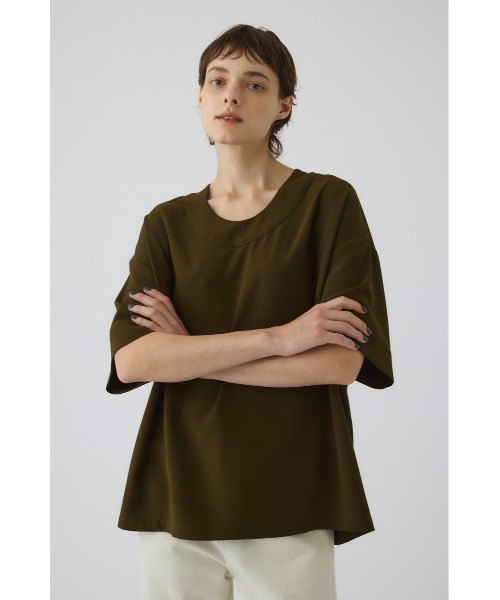 RIM.ARK(リムアーク)の「Georgette u-neck tops(ジョーゼットUネックトップス)(Tシャツ/カットソー・レディース・カーキ/ブラック/ネイビー・FREE)」の17枚目の写真