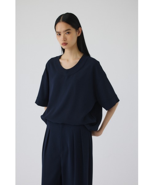 RIM.ARK(リムアーク)の「Georgette u-neck tops(ジョーゼットUネックトップス)(Tシャツ/カットソー・レディース・カーキ/ブラック/ネイビー・FREE)」の22枚目の写真