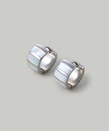 【汗や水に強い】〈ステンレス〉シェルフープピアス