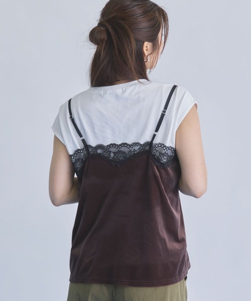 archives(アルシーヴ)の「レーストリムベロアビスチェ×フレンチTEE SET(Tシャツ/カットソー・レディース・ブラック/ブラウン/グレー・MEDIUM)」の17枚目の写真