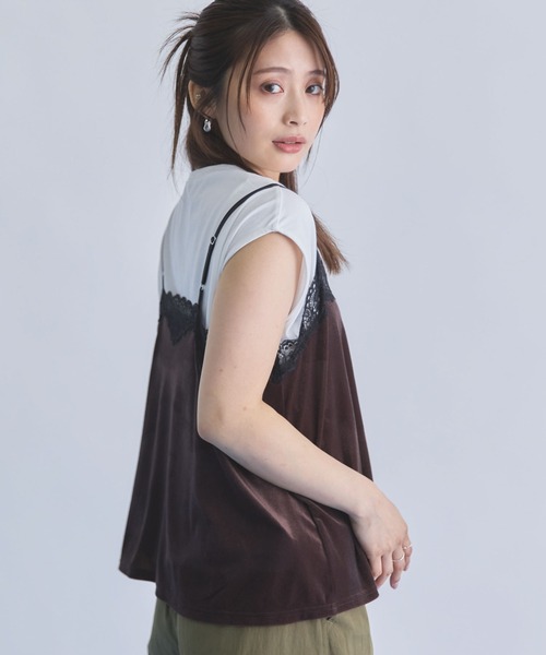 archives(アルシーヴ)の「レーストリムベロアビスチェ×フレンチTEE SET(Tシャツ/カットソー・レディース・ブラック/ブラウン/グレー・MEDIUM)」の18枚目の写真