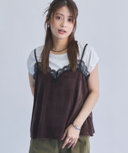 archives(アルシーヴ)の「レーストリムベロアビスチェ×フレンチTEE SET(Tシャツ/カットソー・レディース・ブラック/ブラウン/グレー・MEDIUM)」の19枚目の写真