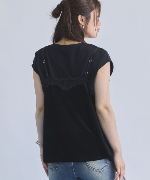 archives(アルシーヴ)の「レーストリムベロアビスチェ×フレンチTEE SET(Tシャツ/カットソー・レディース・ブラック/ブラウン/グレー・MEDIUM)」の10枚目の写真