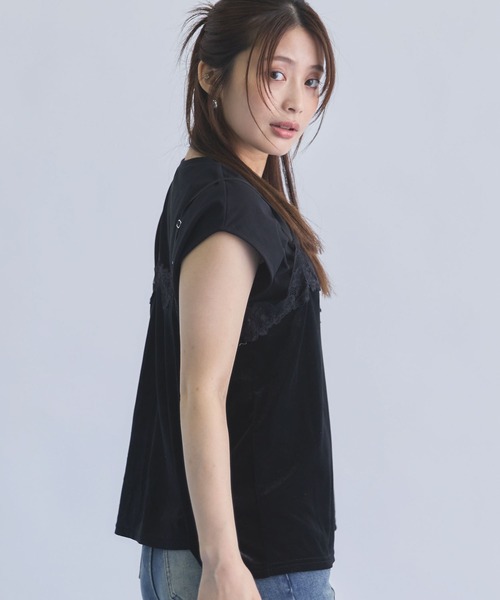 archives(アルシーヴ)の「レーストリムベロアビスチェ×フレンチTEE SET(Tシャツ/カットソー・レディース・ブラック/ブラウン/グレー・MEDIUM)」の11枚目の写真