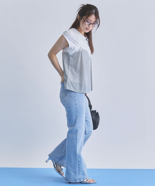archives(アルシーヴ)の「レーストリムベロアビスチェ×フレンチTEE SET(Tシャツ/カットソー・レディース・ブラック/ブラウン/グレー・MEDIUM)」の9枚目の写真