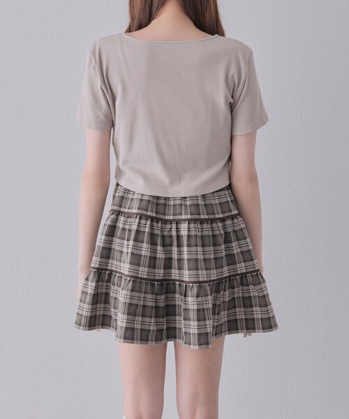 OLIVE des OLIVE(オリーブデオリーブ)の「リボンミニワンピとカーデのセット(ワンピース・レディース・ベージュ/ドット/ブラック・FREE)」の17枚目の写真