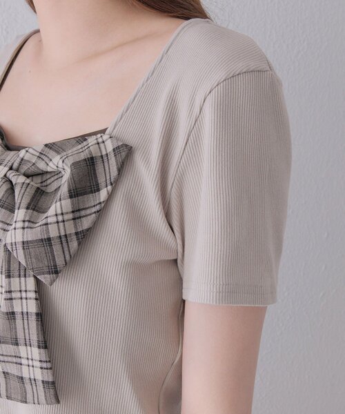 OLIVE des OLIVE(オリーブデオリーブ)の「リボンミニワンピとカーデのセット(ワンピース・レディース・ベージュ/ドット/ブラック・FREE)」の21枚目の写真