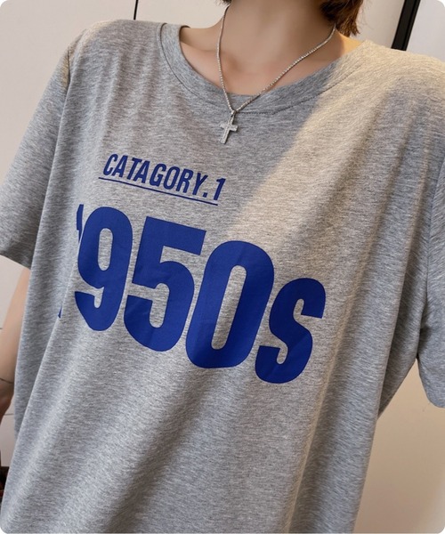 I.O.E（アイオイ）の「【韓国トレンド】1950sロゴプリントTシャツワンピース（ワンピース・レディース・ブラック/グレー・FREE）」の10枚目の写真