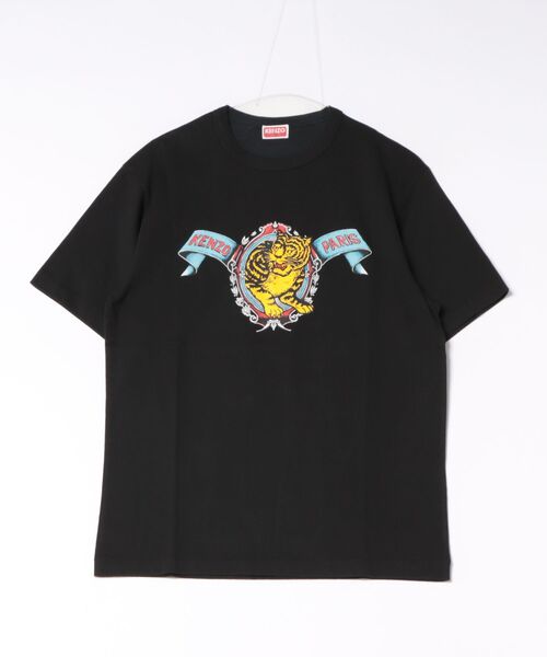 KENZO(ケンゾー)の「GOTS KENZO JUMPING TIGER PLACED CLASSIC T-SHIRT(Tシャツ/カットソー・メンズ・ブラック系その他5・X-SMALL/MEDIUM/XXX-LARGE/X-LARGE/SMALL/XX-LARGE)」の1枚目の写真