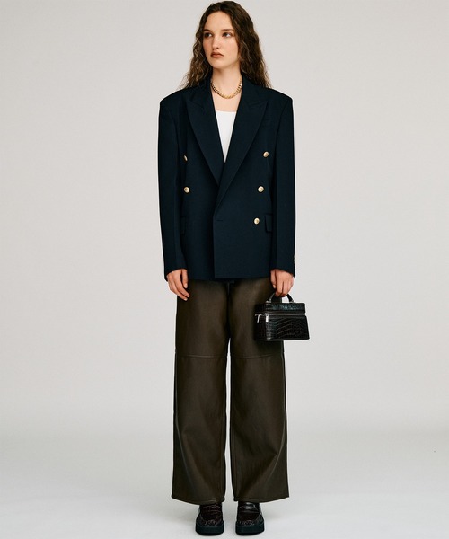 PRANK PROJECT(プランクプロジェクト)の「【2026Autumn Pre-Order】シンセテイックレザーストレートパンツ / Synthetic Leather Straight Pants(その他パンツ・レディース・ブラウン/ブラック・38/36/34)」の3枚目の写真