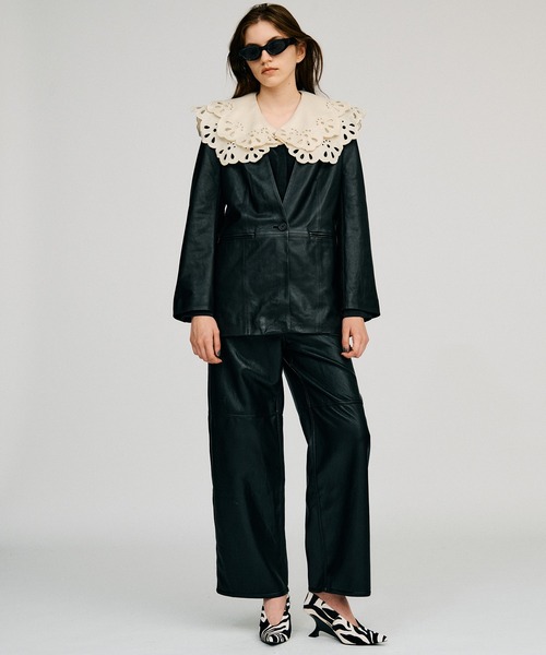 PRANK PROJECT(プランクプロジェクト)の「【2026Autumn Pre-Order】シンセテイックレザーストレートパンツ / Synthetic Leather Straight Pants(その他パンツ・レディース・ブラウン/ブラック・38/36/34)」の9枚目の写真