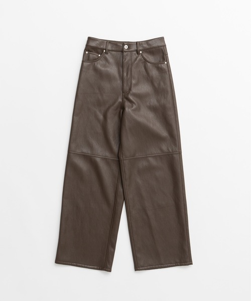 PRANK PROJECT(プランクプロジェクト)の「【2026Autumn Pre-Order】シンセテイックレザーストレートパンツ / Synthetic Leather Straight Pants(その他パンツ・レディース・ブラウン/ブラック・38/36/34)」の13枚目の写真