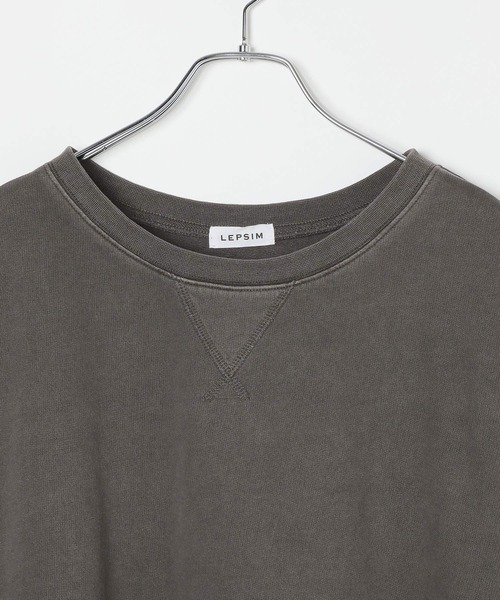 LEPSIM(レプシィム)の「レースドッキングミニ裏毛6分袖 840068(Tシャツ/カットソー・レディース・アイボリー/チャコールグレー/ライトブルー/グレー・FREE)」の6枚目の写真