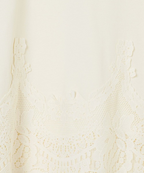 LEPSIM(レプシィム)の「レースドッキングミニ裏毛6分袖 840068(Tシャツ/カットソー・レディース・アイボリー/チャコールグレー/ライトブルー/グレー・FREE)」の11枚目の写真