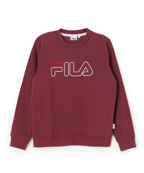 FILA（フィラ）の「LINEAR LOGO SWEAT SHIRT / リニアロゴ　スウェットシャツ（スウェット・レディース・ラベンダー/ワインレッド/ブラック・M/L/XL）」の3枚目の写真