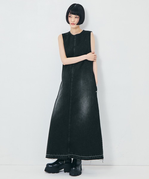 TOGA PULLA（トーガ　プルラ）の「【TOGA PULLA/トーガプルラ】Denim dress/デニムドレス（ワンピース・レディース・ブラック/ブルー・S/M）」の4枚目の写真