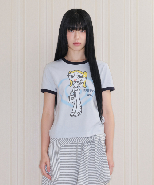 AMESWORLDWIDE(アメスワールドワイド)の「PPG GIRL RINGER TEE SKY BLUE(Tシャツ/カットソー・レディース・その他・FREE)」の2枚目の写真