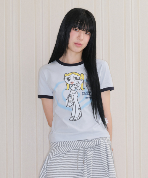 AMESWORLDWIDE(アメスワールドワイド)の「PPG GIRL RINGER TEE SKY BLUE(Tシャツ/カットソー・レディース・その他・FREE)」の4枚目の写真