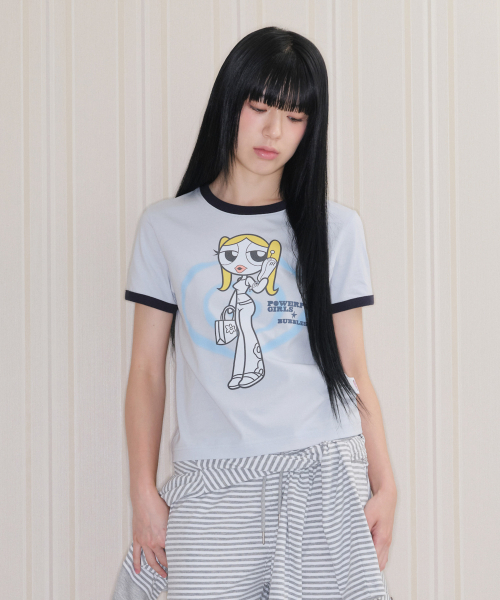 AMESWORLDWIDE(アメスワールドワイド)の「PPG GIRL RINGER TEE SKY BLUE(Tシャツ/カットソー・レディース・その他・FREE)」の5枚目の写真