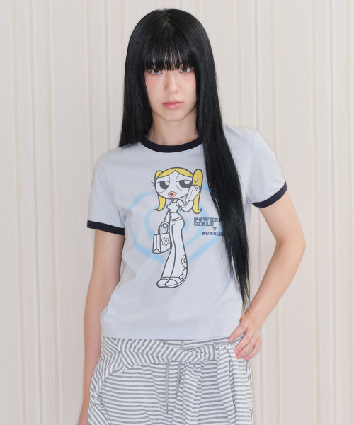AMESWORLDWIDE(アメスワールドワイド)の「PPG GIRL RINGER TEE SKY BLUE(Tシャツ/カットソー・レディース・その他・FREE)」の6枚目の写真