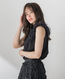 Viaggio Blu（ビアッジョブルー）の「ショルダーフリルカットソー（Tシャツ/カットソー）」