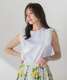 Viaggio Blu（ビアッジョブルー）の「ショルダーフリルカットソー（Tシャツ/カットソー）」