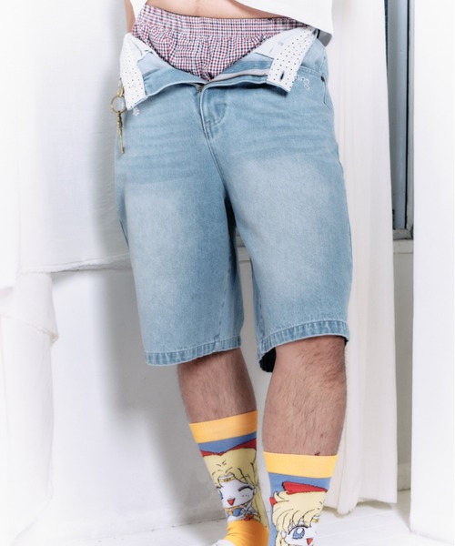 twins(nemne store)(ツインズ)の「twin puppies buggy jorts(その他パンツ・レディース・ライトブルー・SMALL/MEDIUM)」の5枚目の写真