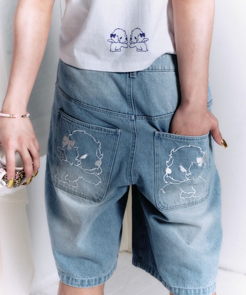 twins(nemne store)(ツインズ)の「twin puppies buggy jorts(その他パンツ・レディース・ライトブルー・SMALL/MEDIUM)」の6枚目の写真