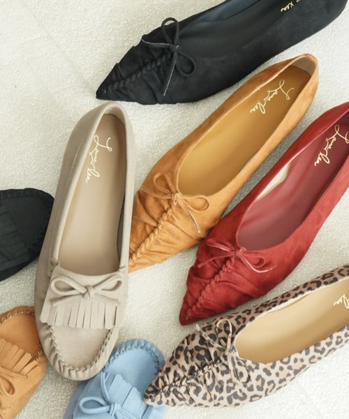 Launa lea(ラウナレア)の「【26秋冬】ソフトシャーリングフラットパンプス(0636)(パンプス・レディース・ブラック系その他/レッド/レオパード/ブラウン・22.0cm/22.5cm/23.0cm/24.0cm/23.5cm/24.5cm/25.0cm)」の5枚目の写真