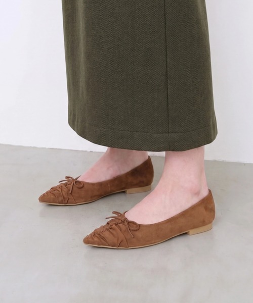 Launa lea(ラウナレア)の「【26秋冬】ソフトシャーリングフラットパンプス(0636)(パンプス・レディース・ブラック系その他/レッド/レオパード/ブラウン・22.0cm/22.5cm/23.0cm/24.0cm/23.5cm/24.5cm/25.0cm)」の7枚目の写真