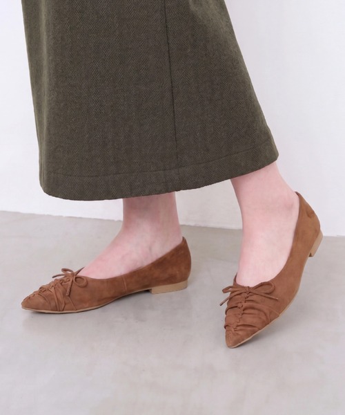 Launa lea(ラウナレア)の「【26秋冬】ソフトシャーリングフラットパンプス(0636)(パンプス・レディース・ブラック系その他/レッド/レオパード/ブラウン・22.0cm/22.5cm/23.0cm/24.0cm/23.5cm/24.5cm/25.0cm)」の6枚目の写真