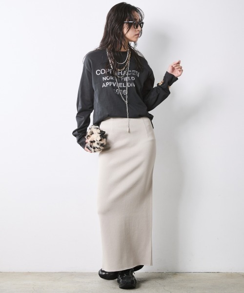 CHIC STYLE(シックスタイル)の「ロゴプリントロングスリーブTシャツ<大きいサイズ有>シックスタイル(Tシャツ/カットソー・レディース・オフホワイト/スミクロ・5L/4L/3L/LL/L/M)」の10枚目の写真