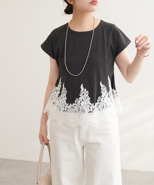 natural couture 新品美品　トップス　10点SET スカラップレースドッキングT（Tシャツ/カットソー）｜natural couture