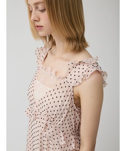 LILY BROWN(リリーブラウン)の「ラッフルフリルロングドレス(ドレス・レディース・ドット/グリーン/ブラック・0/1)」の16枚目の写真