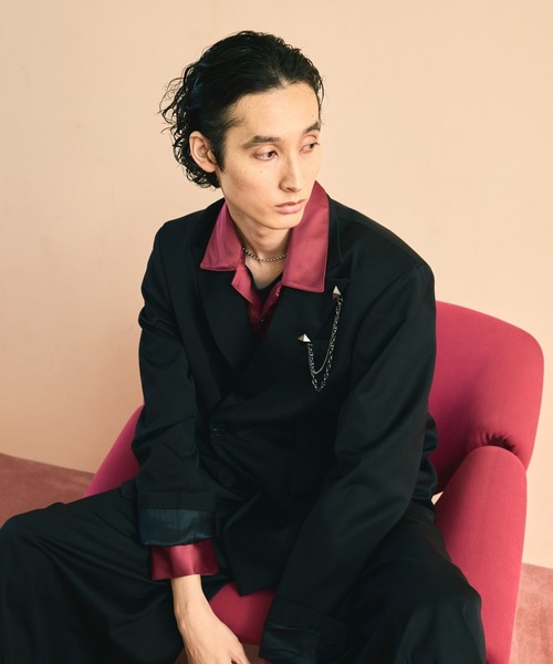 HARE(ハレ)の「【SET UP対応】パワーショルダージャケット(HARE)(テーラードジャケット・メンズ・ブラック/パープル・MEDIUM/SMALL)」の3枚目の写真