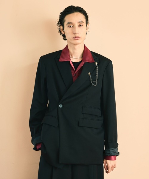 HARE(ハレ)の「【SET UP対応】パワーショルダージャケット(HARE)(テーラードジャケット・メンズ・ブラック/パープル・MEDIUM/SMALL)」の6枚目の写真