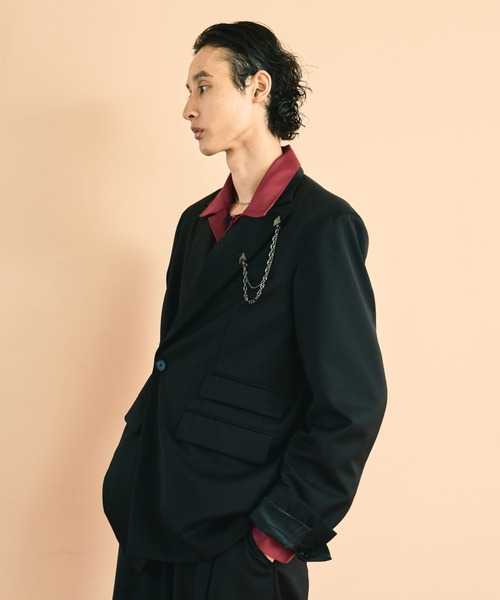 HARE(ハレ)の「【SET UP対応】パワーショルダージャケット(HARE)(テーラードジャケット・メンズ・ブラック/パープル・MEDIUM/SMALL)」の7枚目の写真