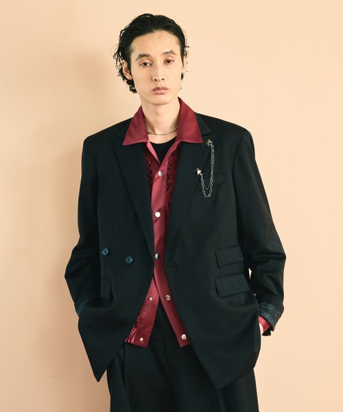 HARE(ハレ)の「【SET UP対応】パワーショルダージャケット(HARE)(テーラードジャケット・メンズ・ブラック/パープル・MEDIUM/SMALL)」の8枚目の写真