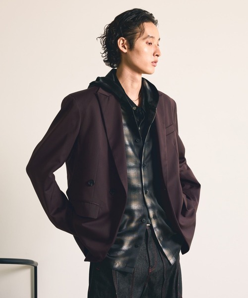 HARE(ハレ)の「【SET UP対応】パワーショルダージャケット(HARE)(テーラードジャケット・メンズ・ブラック/パープル・MEDIUM/SMALL)」の10枚目の写真