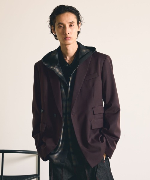 HARE(ハレ)の「【SET UP対応】パワーショルダージャケット(HARE)(テーラードジャケット・メンズ・ブラック/パープル・MEDIUM/SMALL)」の11枚目の写真