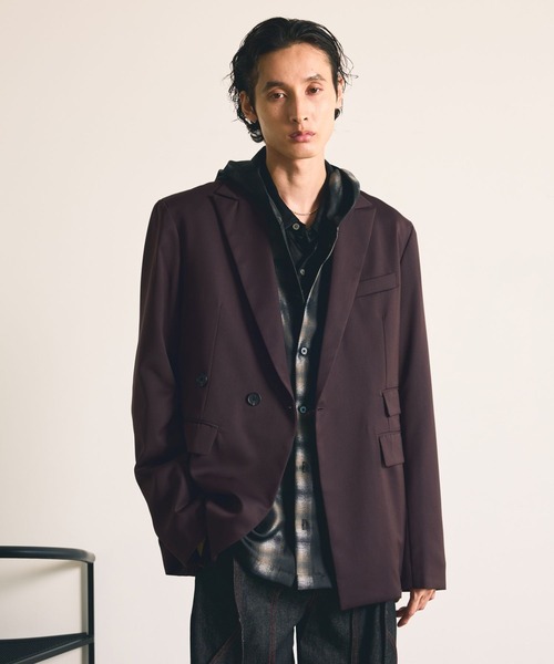 HARE(ハレ)の「【SET UP対応】パワーショルダージャケット(HARE)(テーラードジャケット・メンズ・ブラック/パープル・MEDIUM/SMALL)」の12枚目の写真