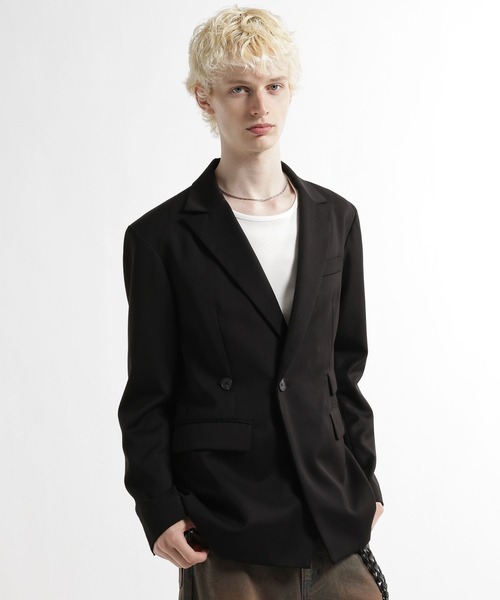 HARE(ハレ)の「【SET UP対応】パワーショルダージャケット(HARE)(テーラードジャケット・メンズ・ブラック/パープル・MEDIUM/SMALL)」の18枚目の写真